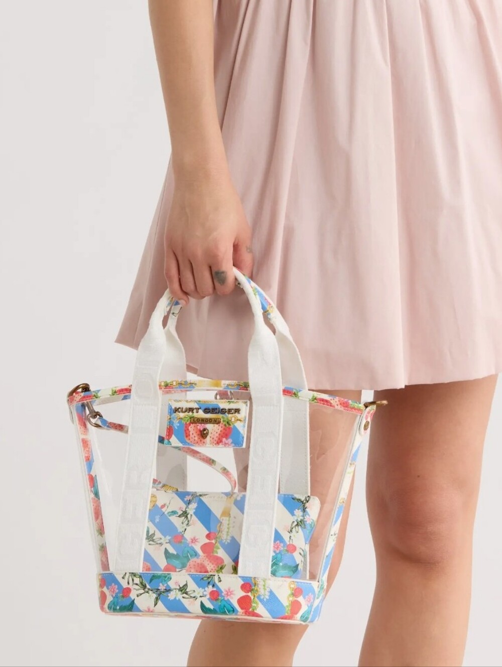 Kurt Geiger London Small Hampstead Clear Vinyl Bag